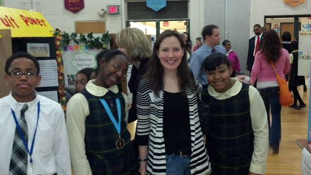 L to R:  George, Danaejha, Erika Koski (Polk) and Nia