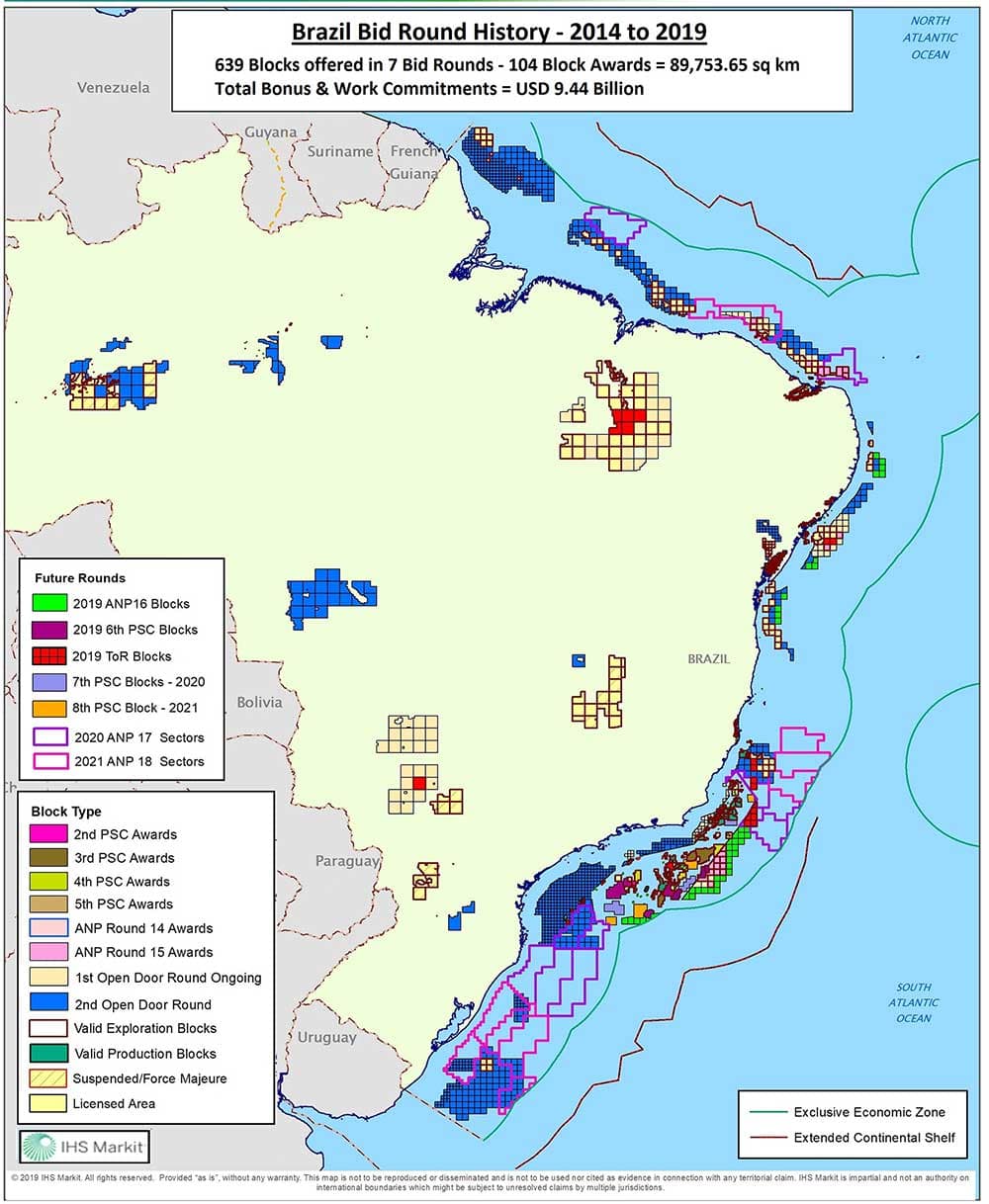 Brazil bid round history map