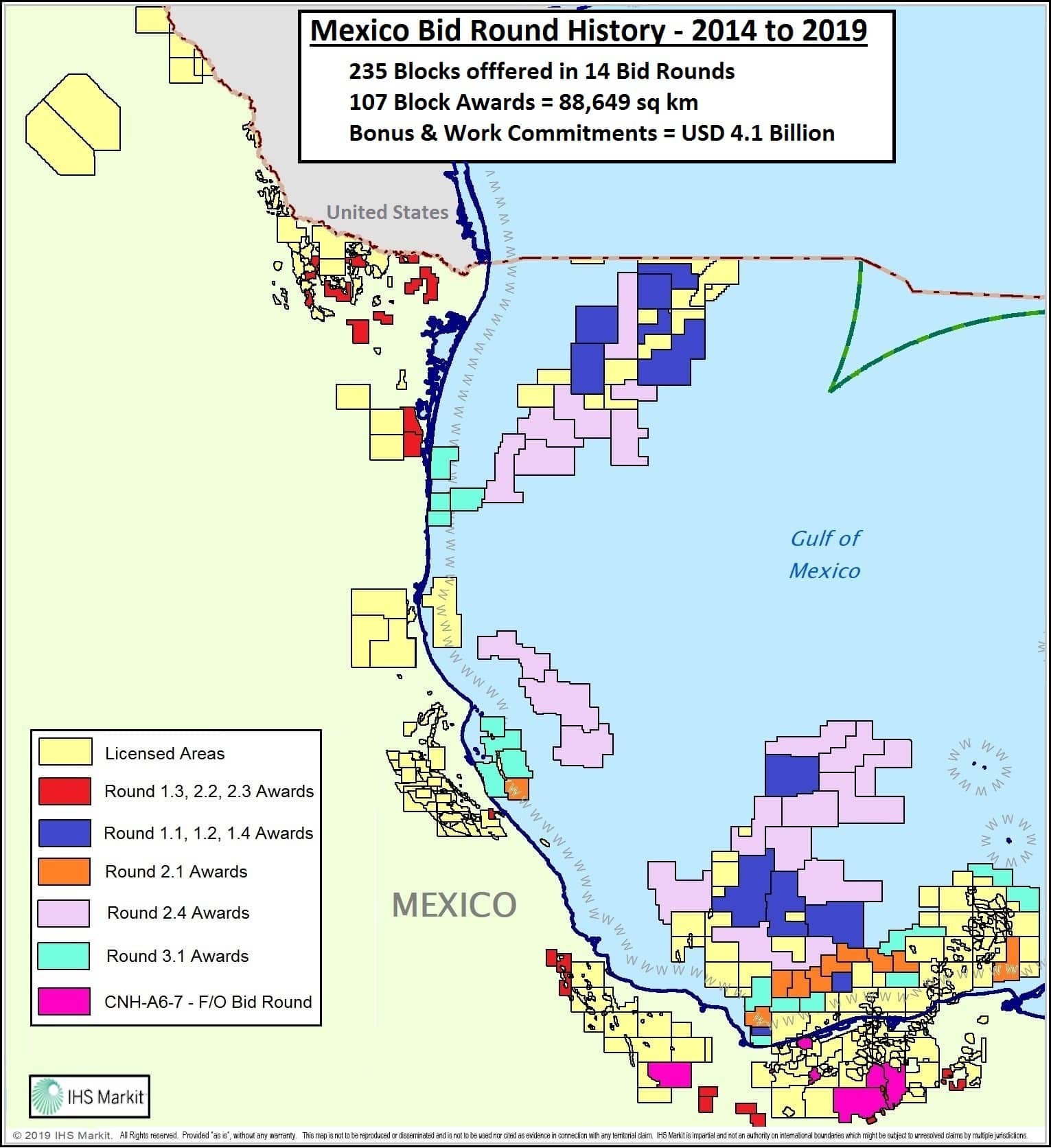 Mexico bid round history map